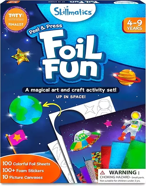 Skillmatics Art & Craft Activity - Foil Fun Space, No Mess Art for Kids, Craft Kits & Supplies, DIY Creative Activity, Christmas Gifts,  Boys, Girls Ages 4, 5, 6, 7, 8, 9, Travel Toys