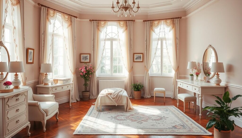 Feminine Bedroom Furniture Arrangement